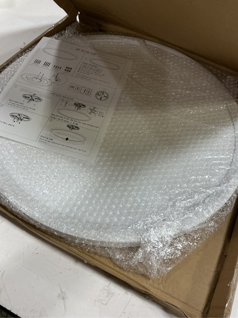 Condition photo showing Good Condition for wkoncldy 3cct 3000k/4000k/6000k selectable, led flush mount ceiling light, 20 inch 5000lm round modern flat panel,super slim for living dining kitchen bedroom room white 20in-1pack