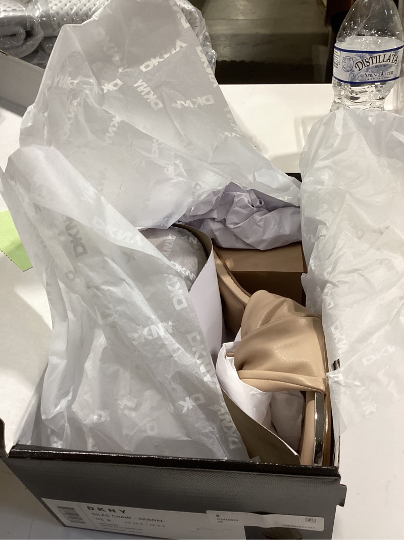 Condition photo showing New/Like New for DKNY Women's Silas Chain Sandal 8 Lt Taupe