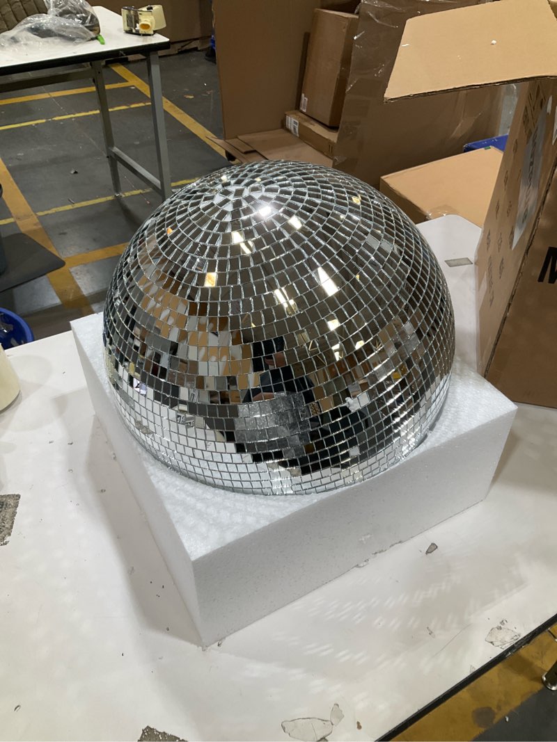 Condition photo showing Good Condition for youdepot 16-inch large disco ball – big hanging mirror ball disco ball decor for disco party decorations, weddings, events, disco christmas decor, and home celebration 16 in