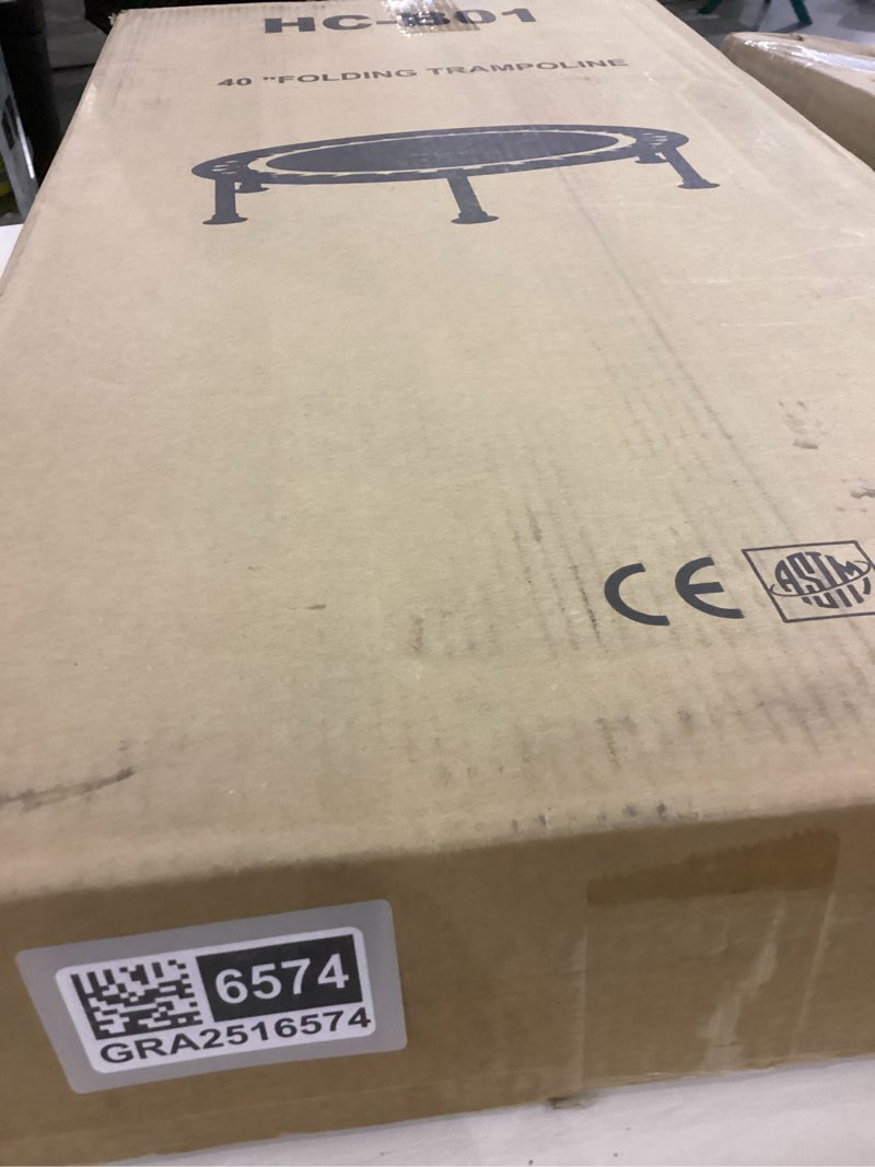 Condition photo showing As Is for ZCMHAXJ Foldable Mini Trampoline, 40"/48" Rebounder Trampoline for Adults & Kids, 440lbs Capacity In