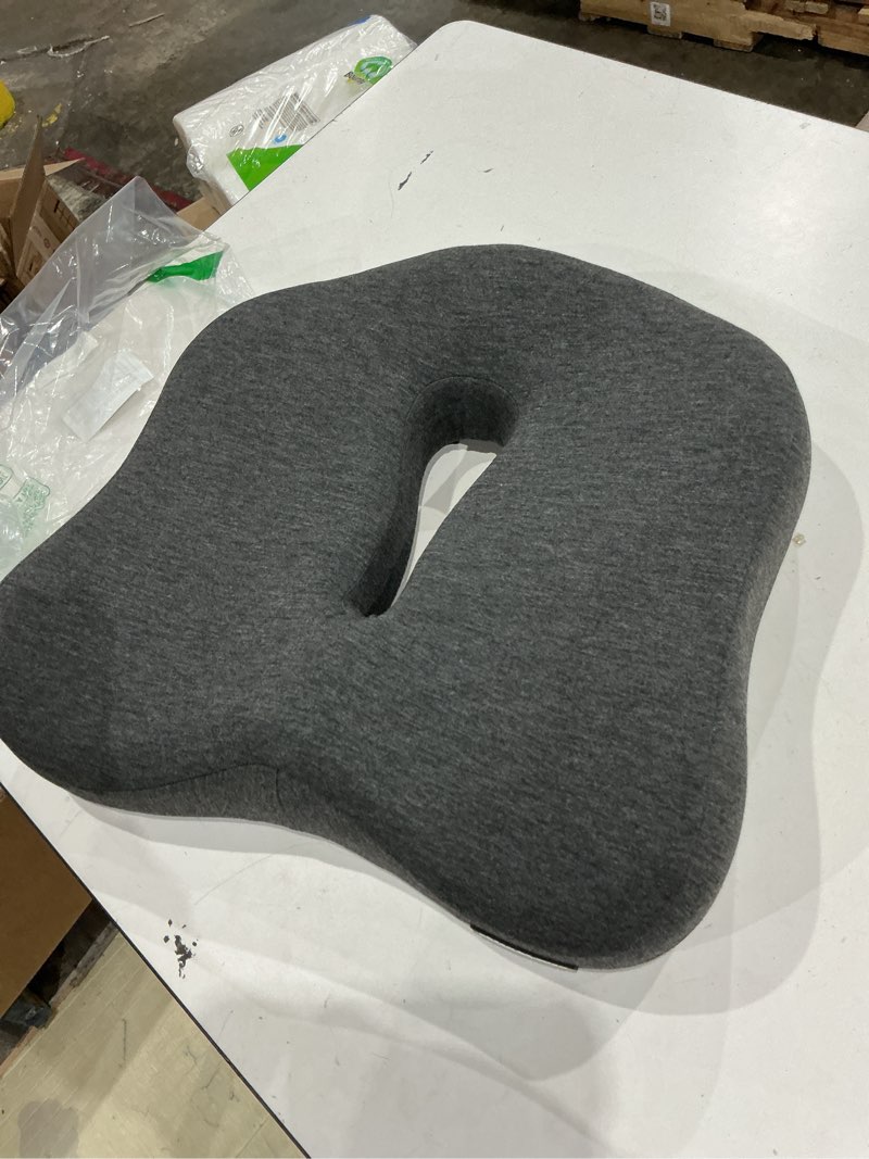 Seat Cushion for Office Chair, Relieve Hemorrhoids Prostate Coccyx Sciatica Pregnancy Orthopedic Seating Cushion Ergonomic Bamboo Charcoal Memory Foam Cushion Gray