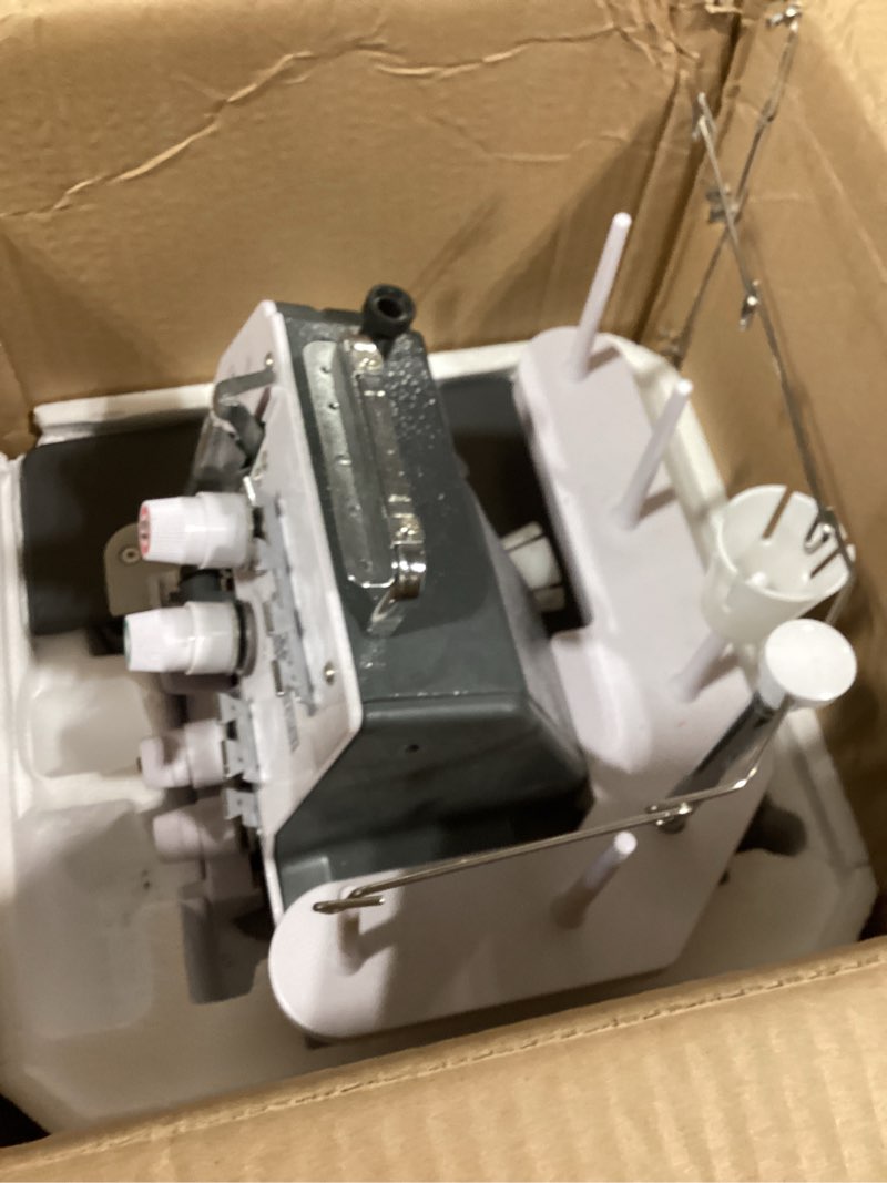 Condition photo showing As Is for lumina sienna serger sewing machine - industrial grade sergers & overlock machines with durable metal frame, 3-4 serger thread capability - overlocker sewing machine for heavy duty fabric