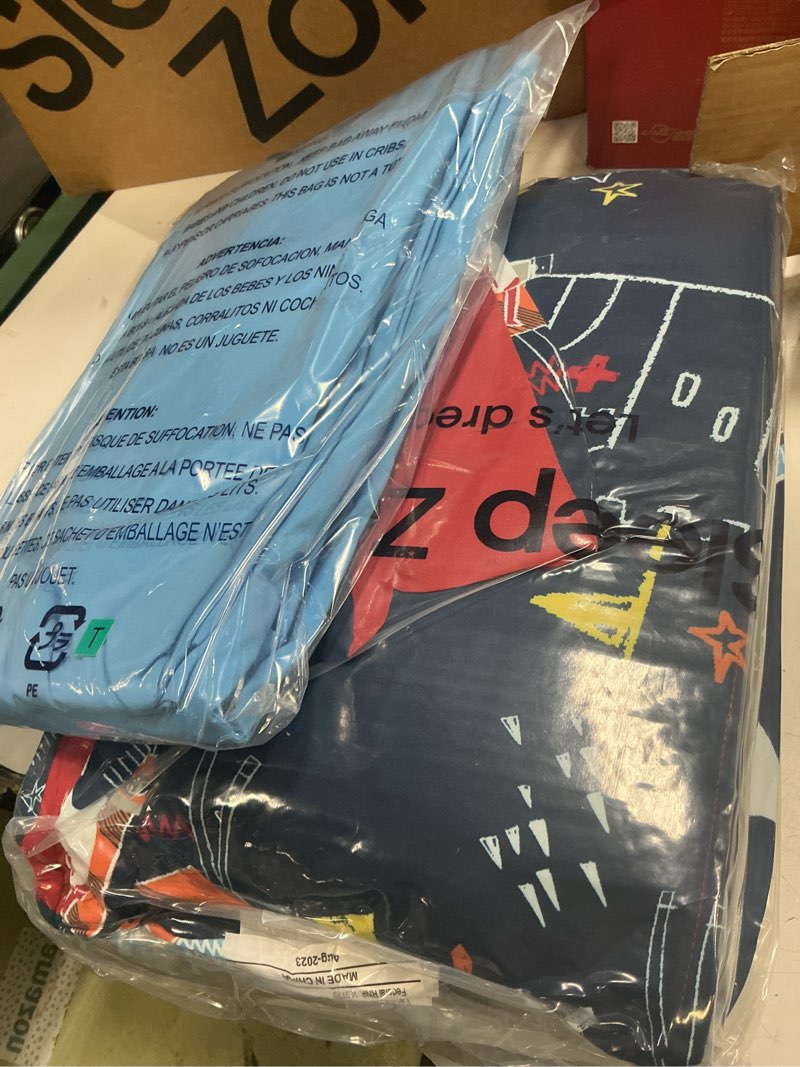 Condition photo showing New/Like New for sleep zone kids twin size bedding comforter set bed in a bag 5 pieces breathable all season use for boys (knight‘s tale, twin)