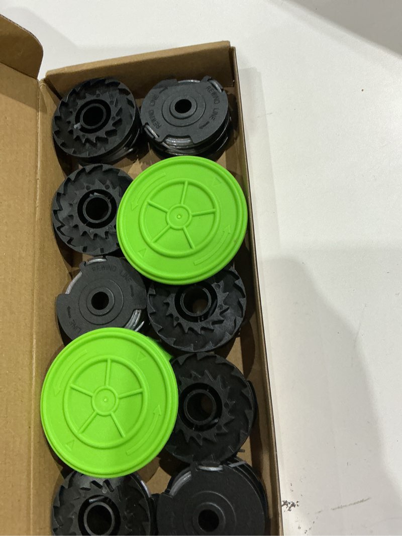 Condition photo showing New/Like New for ywtesch 12 pack 0.065" trimmer line compatible with greenworks weed wacker, 18ft string trimmer refill dual line weed eater string replacement spool (10-pack) cap cover(2-pack)