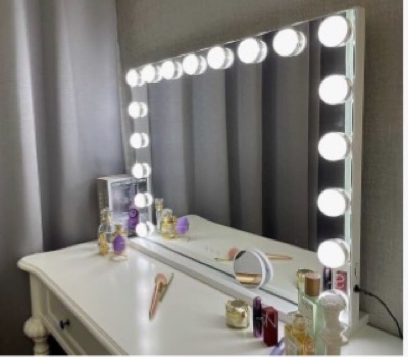 kottova vanity mirror with lights,27.5 x21.6'' large makeup mirror, 3 color modes,touch control, usb