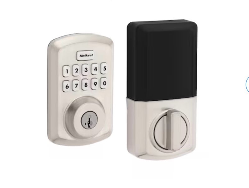 kwikset powerbolt 250 satin nickel keypad electronic deadbolt lock ft. smartkey