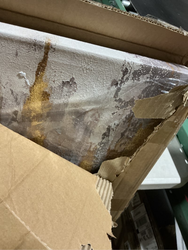 Condition photo showing As Is for Yihui Arts Modern Abstract Skyline Canvas Wall Artwork with Gold Foil for Bedroom Decoration