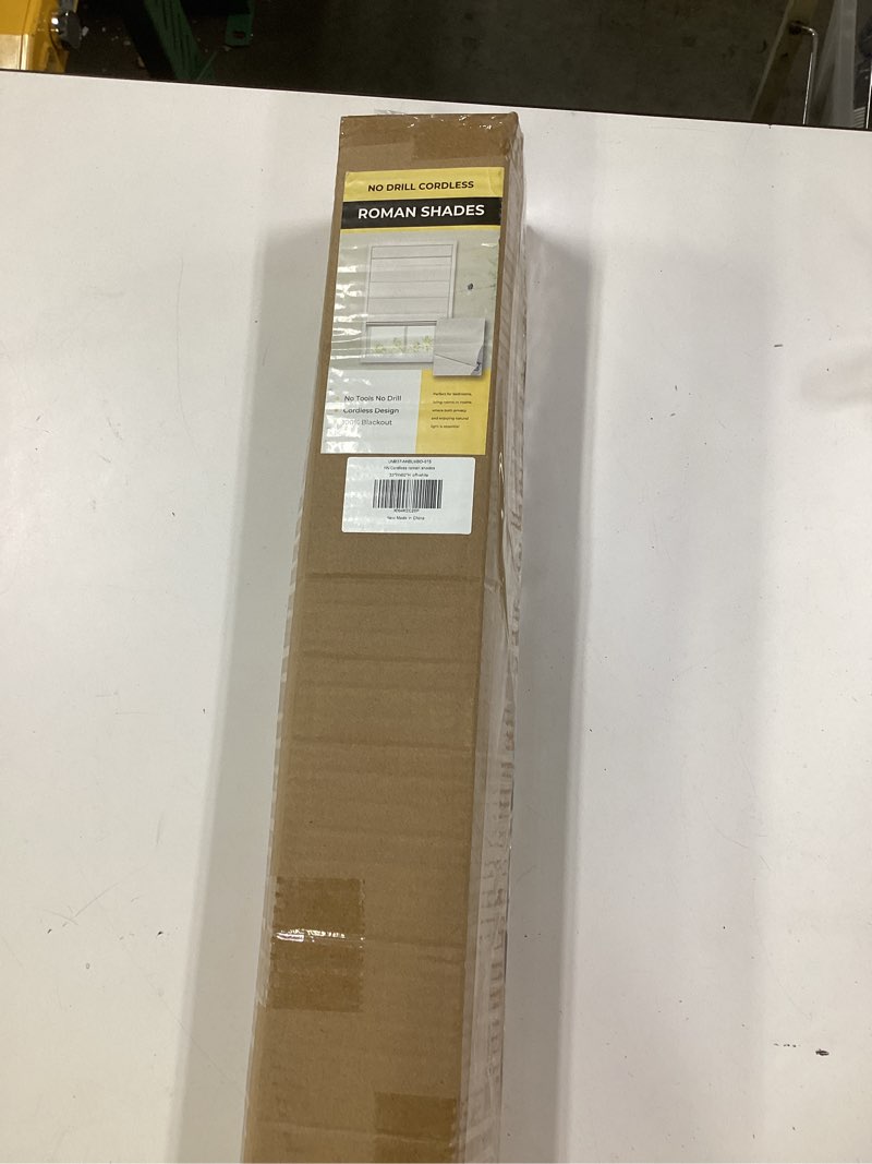 Condition photo showing New/Like New for 100% Blackout No Tools No Drill Cordless Roman Shades for Windows, Size 32 3/4" W × 60" H (for Windows 33" W × 60" H) Blackout - Off-White Blackout - Off-white 33" W × 60" H