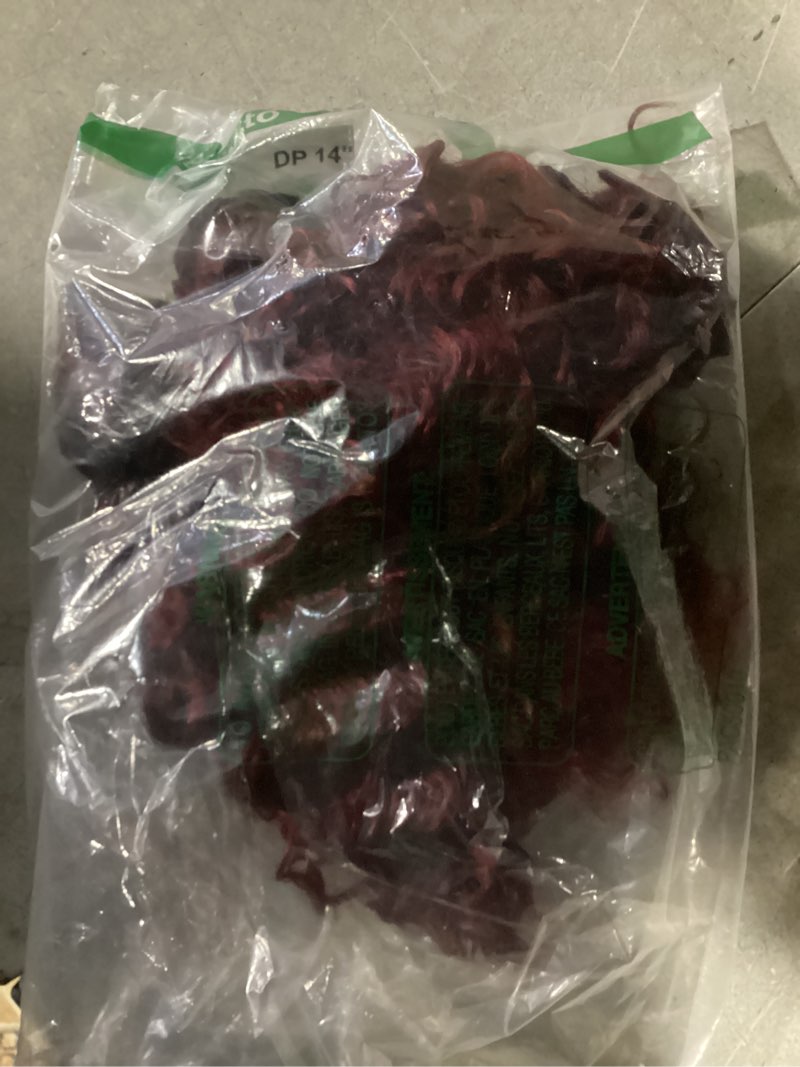 Condition photo showing As Is for Ubinica Burgundy 99J Human Hair Bundles 14 16 18 Inch Deep Wave Bundles Human Hair 300g/Pack Unproce