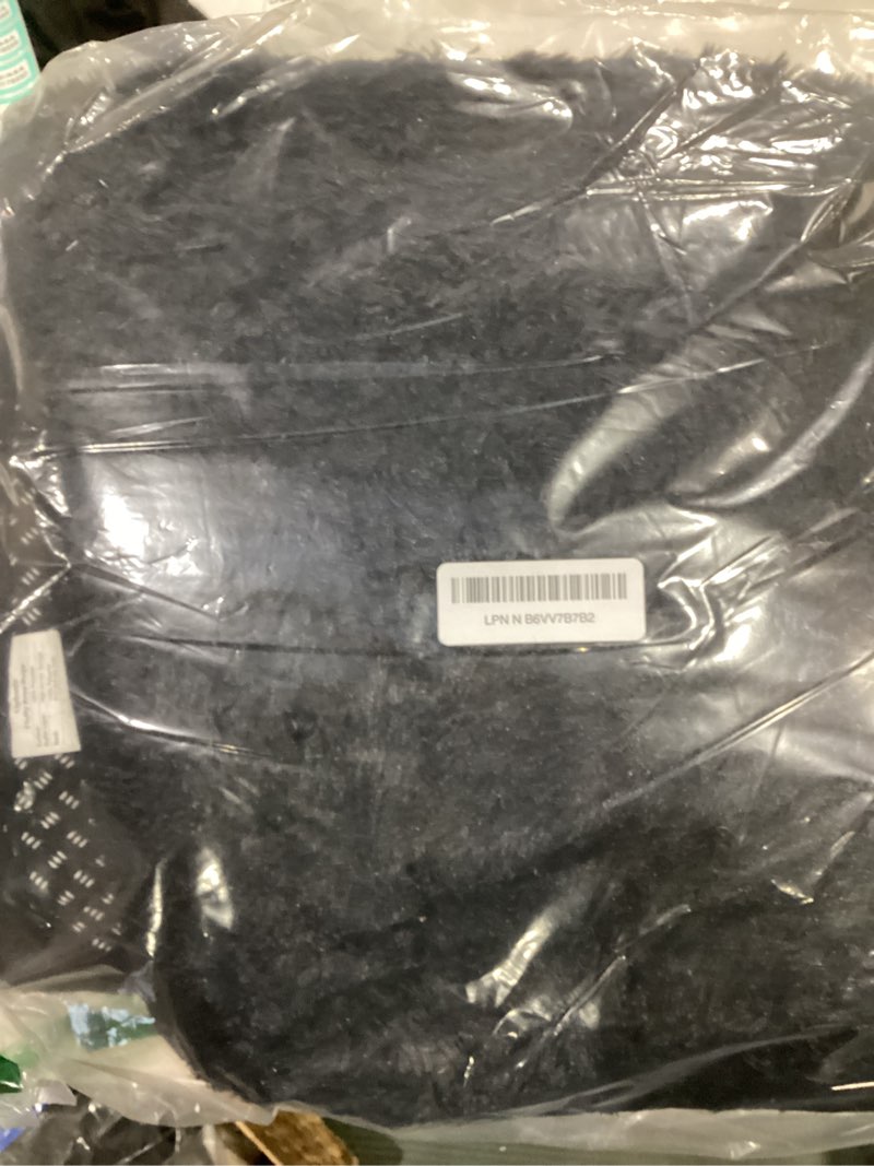 Condition photo showing Good Condition for ophanie 2x8 runner rug for hallway, upgrade non-slip fluffy soft bedside rugs, bedroom living room black shaggy carpet for kids girls boys dorm nursery home decor aesthetic 2' x 8' (runner) 3- black