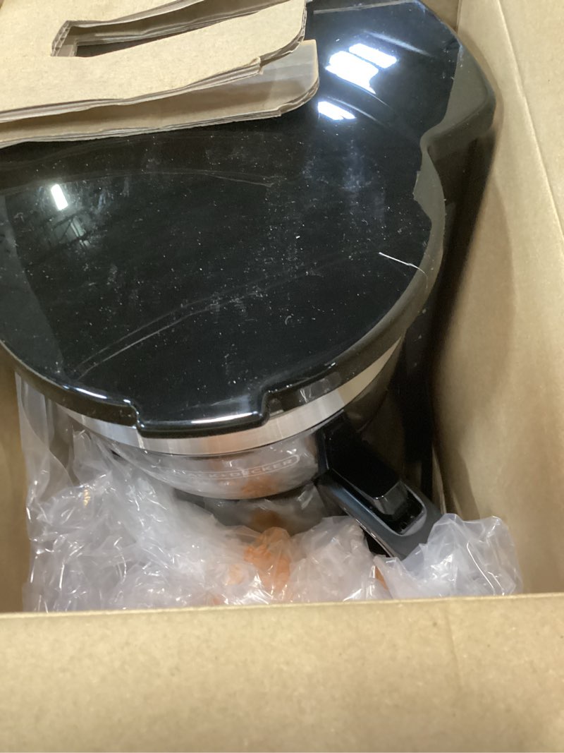 Condition photo showing Good Condition for black+decker 12-cup digital coffee maker, programmable, washable basket filter, sneak-a-cup, auto brew, water window, keep hot plate, black