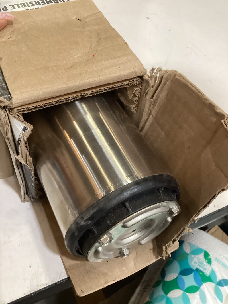 Condition photo showing As Is for red lion rl12g10-2w2v 4-inch submersible deep well pump, 1 hp, 12 gpm 2-wire, 230-volt, steel, 14942