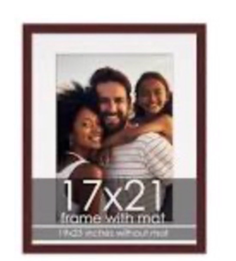17.5” x 21.5” brown wood grain picture frame