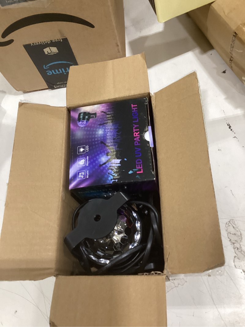 Condition photo showing Good Condition for litake uv black lights for glow party, 6w led disco ball strobe lights for dark party supplies, sound activated with remote control, dj light for halloween xmas birthday party home decorations, 2 pack