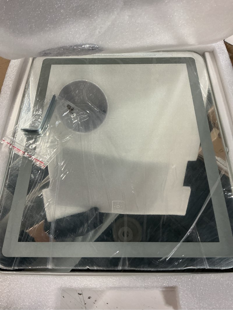 Condition photo showing Good Condition for 15" x13" vanity mirror with lights, led makeup mirror with lights,10x magnification vanity mirror with 360°rotation, 3 color modes ? dimmable lighted mirror makeup for desk, travel, white white 15"l x 13"w