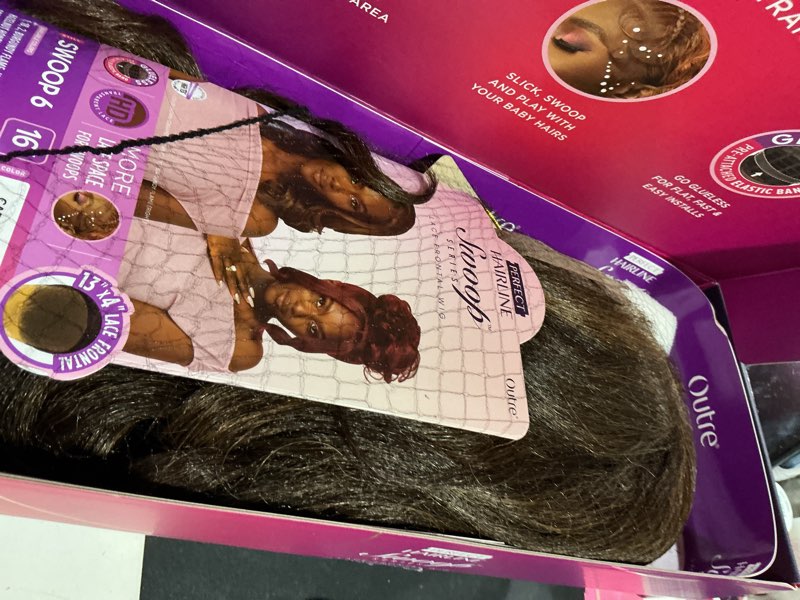 Condition photo showing Good Condition for outre lace front wig - perfect hair line 13x4 - swoop series - swoop 6 (caramel brown)