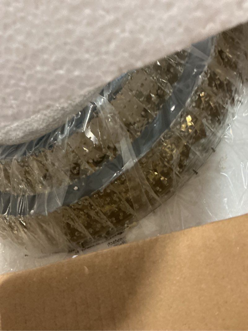 Condition photo showing New/Like New for 18 inch flush mount crystal chandeliers with remote and app gold, modern elegant led crystal raindrop ceiling light fixture, 3cct dimmable, for living room kitchen island bedroom entryway foyer gold 18 inch
