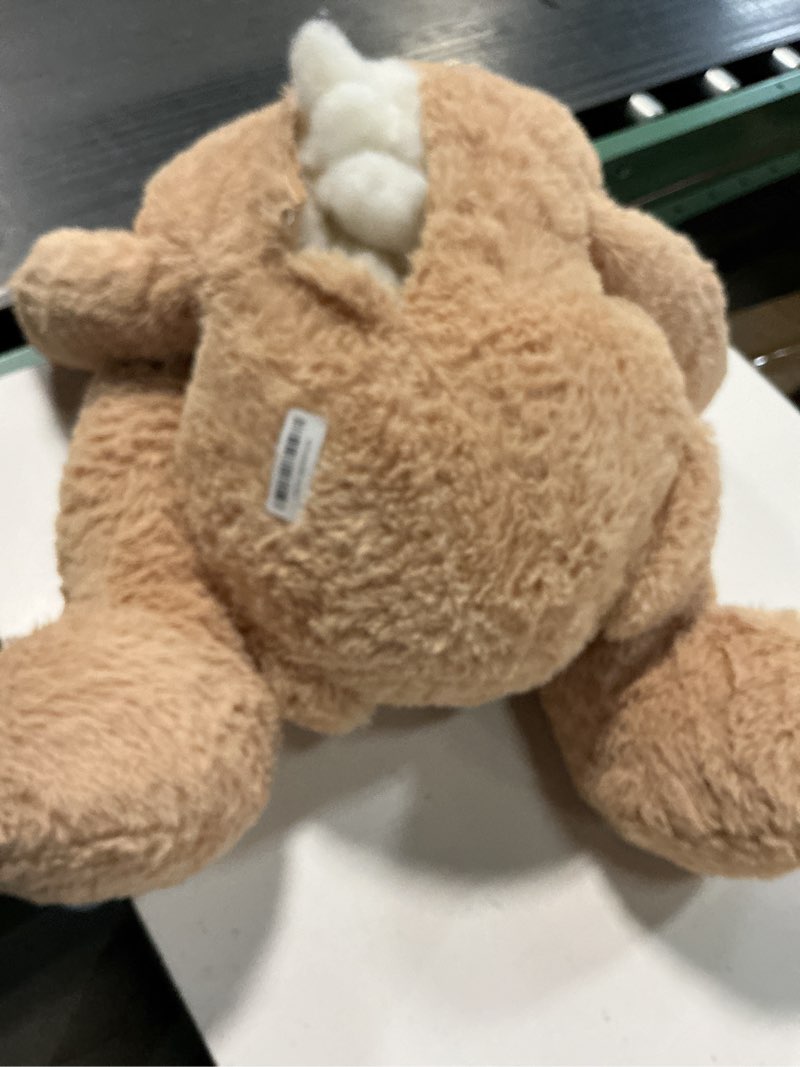 Condition photo showing As Is for 47 inch giant brown big teddy bear, life size stuffed animals, 4 feet light brown large plush toy for all ages kids, girlfriend boyfriend, great gift idea for birthday & party decorations