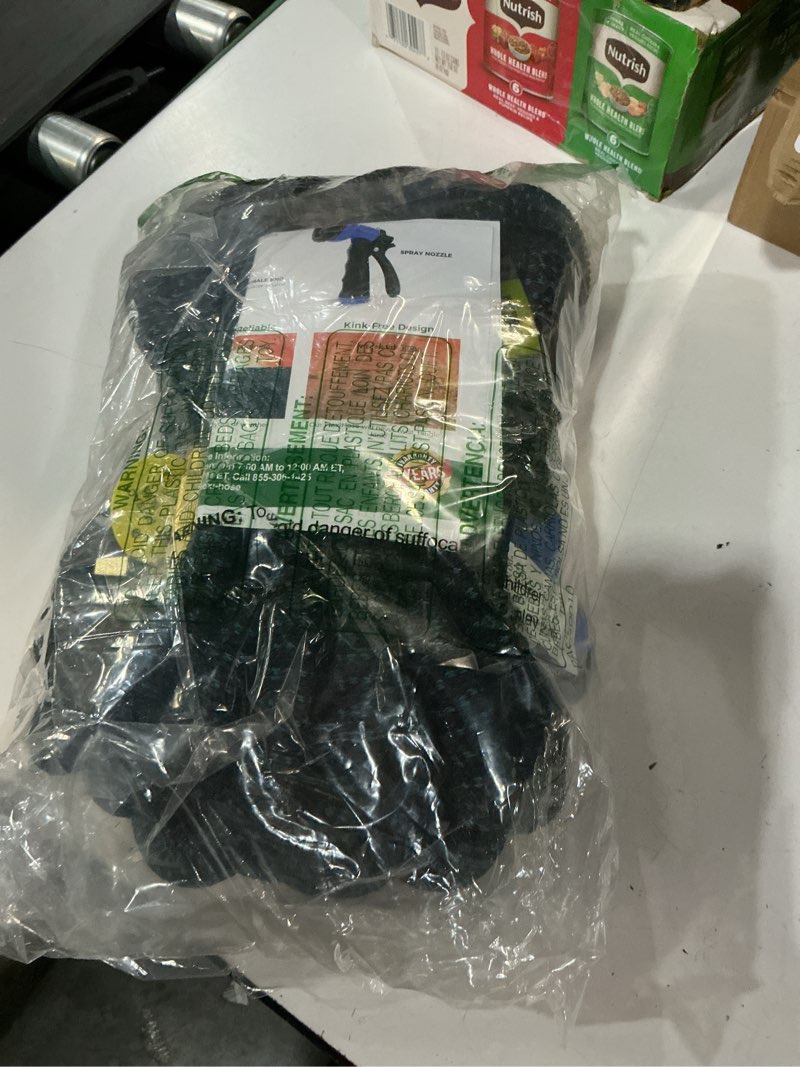 Condition photo showing Good Condition for flexi hose expandable garden hose with 8 function nozzle, 100ft - lightweight retractable garden hose, water hose - no-kink flexibility, 3/4 inch solid brass fittings and double latex core