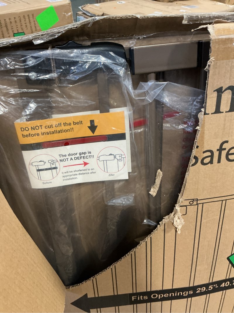 Condition photo showing Good Condition for InnoTruth 29.5–40.75" Baby Gate for Stairs, 30" Tall Dog Gates for Doorways & Hallways, Safety Gate for Kids & Pets, Pressure-Mounted Walk-Through with Dual Lock & 2-Way Swing, Brown Brown 1?29.5-40.75" W x 30" H