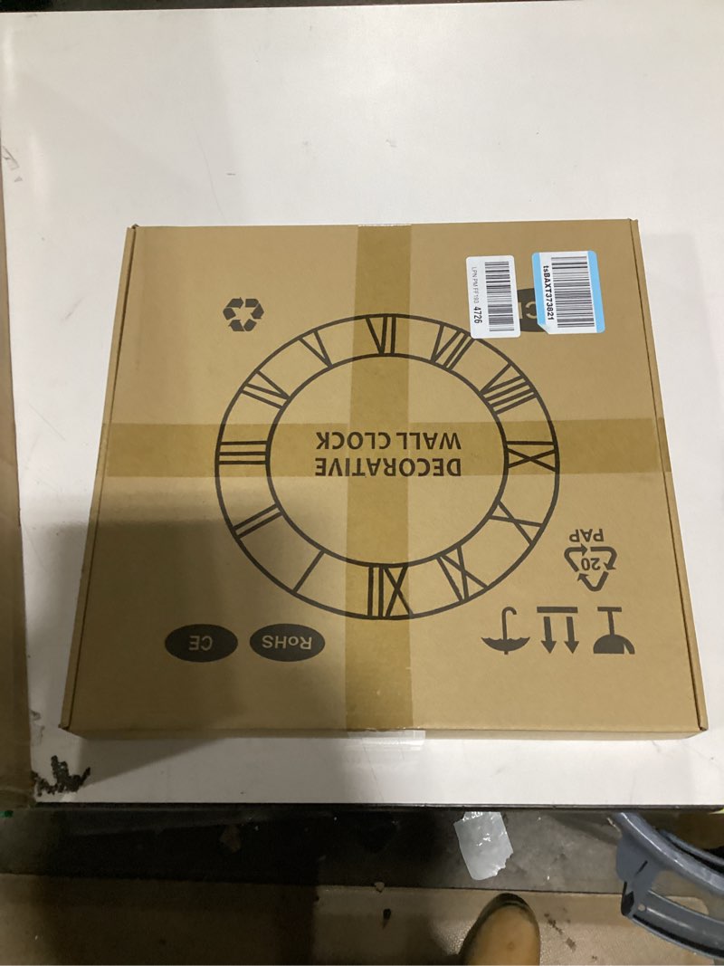 Condition photo showing New/Like New for 1st owned Large Wall Clock Silent Non-Ticking Roman Numerals Vintage Battery Operated (24 inch,18inch,16inch) Farmhouse Wall Clock for Living Room, Bedroom, Kitchen, Cafe Decor-Gold 40CM Gold 16inch