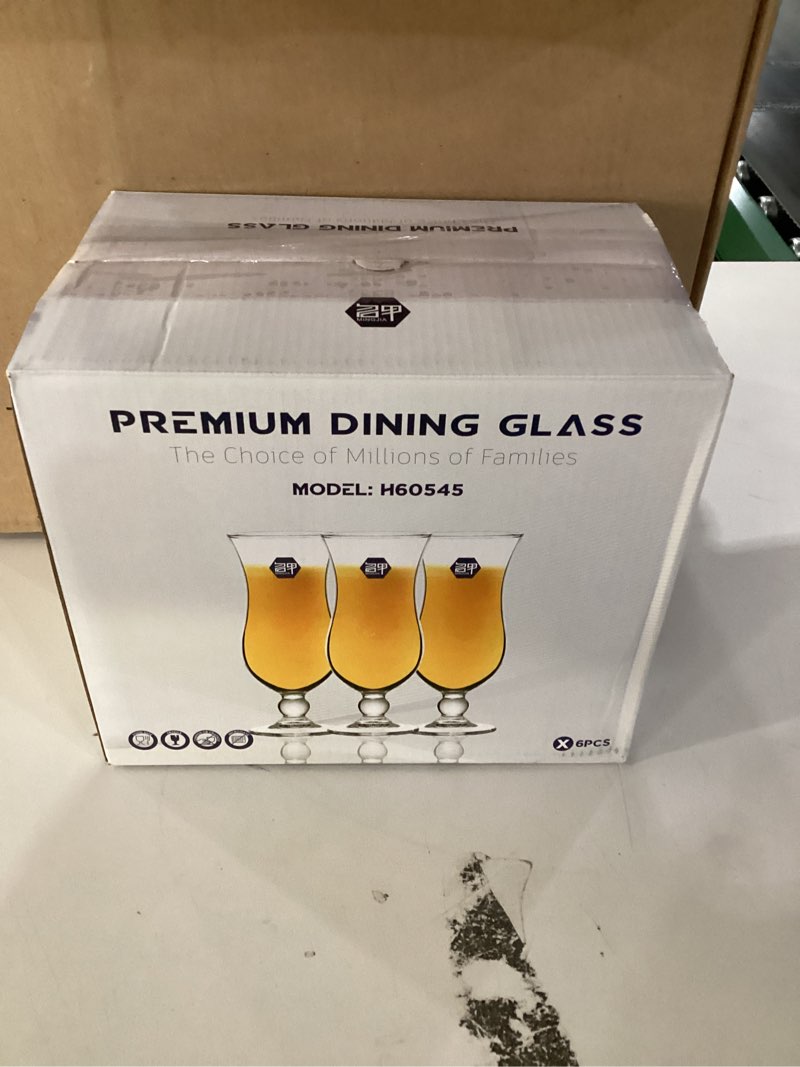 Condition photo showing New/Like New for LemonRoad 12 Packs Hurricane Cocktail Glasses, 12 oz Tulip Drinking Cups Tall Wine Glasses Multi Purpose Water Goblet for Party Mojito Juice Beer Beverages