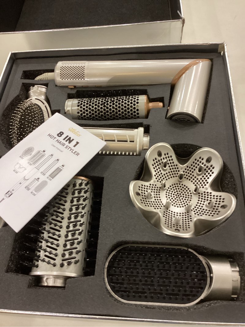 Condition photo showing Good Condition for Ukliss 8 in 1 Hair Dryer Brush & Multi Hot Air Styler–Foldable 110,000 RPM Blow Dryer Brush Tool Set with Diffuser Auto-Wrap Curler for Fast Drying Curling Straightening Hair Daily Styling (1.25'')