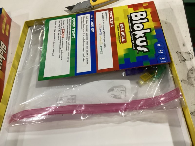 Condition photo showing Good Condition for mattel games blokus strategy board game for kids & families with color blind accessible pieces & just one rule