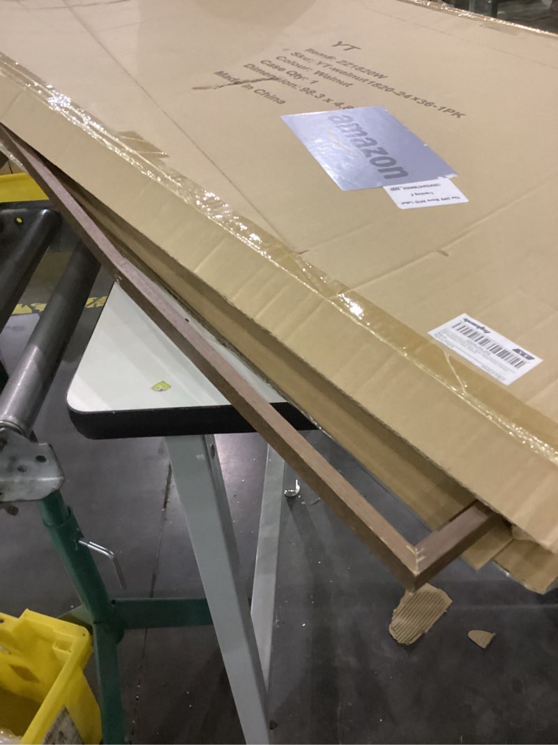 Condition photo showing As Is for Yaetm 4x6 Picture Frame with Tempered Glass - Brown Walnut, Rustic Solid Wood Frame 4 x 6 for Photo & Art Print, Display on Tabletop or Wall Horizontally and Vertically (3 Pack, Walnut) 4x6 - 3 pack Walnut