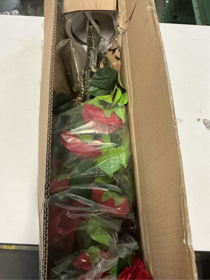 Condition photo showing Good Condition for 3.6FT Artificial Camellia Fake Tree, Artificial Plants & Flowers with 32 Red/Yellow Flowers for Door Front Decoration Porch Patio Living Room Office Indoor Outdoor Decoration (Contains Dried Moss)