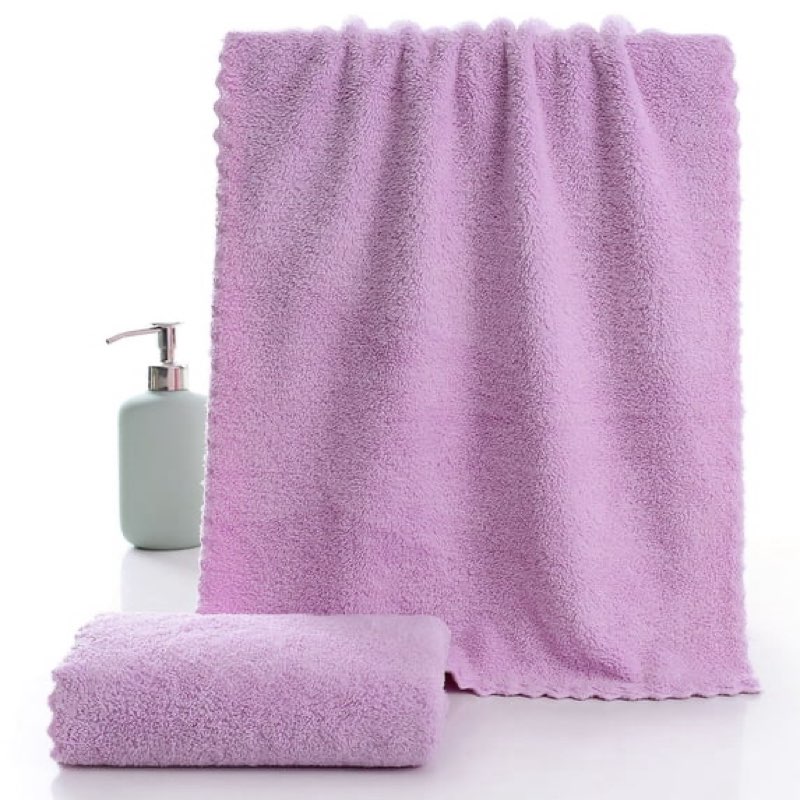 FAMTKT Hand Towels for Bathroom, Coral Velvet Towel Plain Face Towel Soft Absorbent Face Wash Ah Face Towel 52x27in Washcloths purple 2 pieces