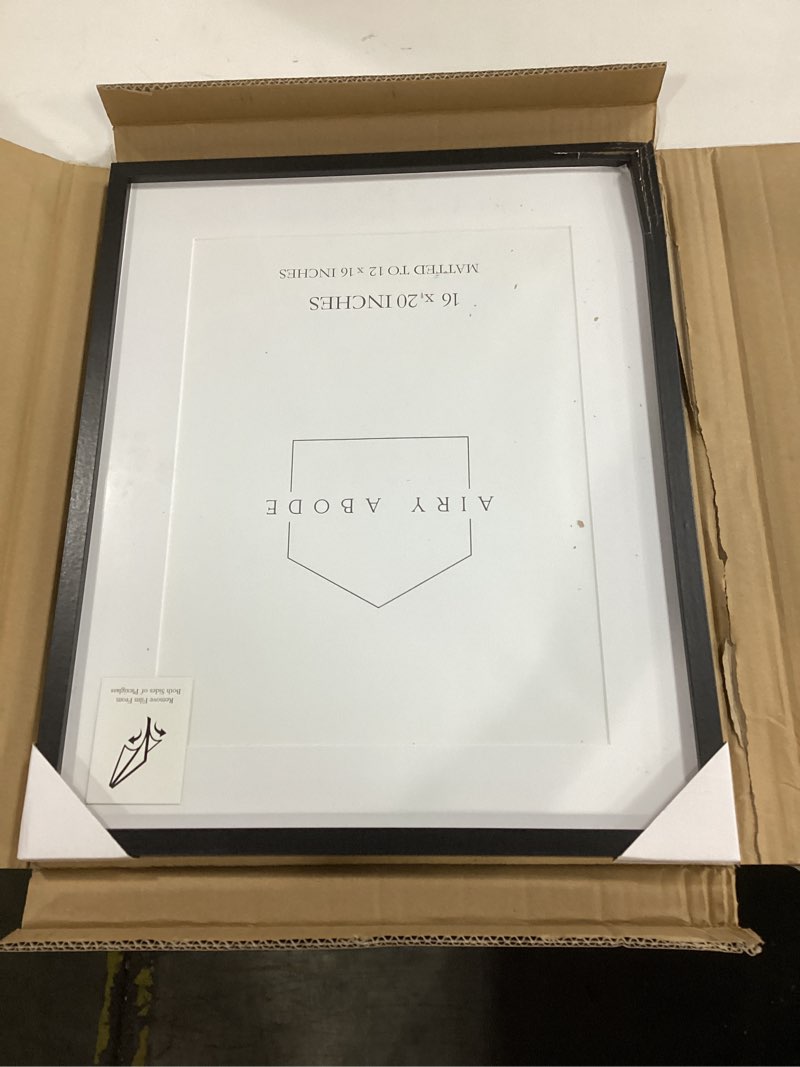 Condition photo showing Good Condition for Premium Black Wood Picture Frame 16x20 Matted to 12x16 - Pick Your Size and Color Black 16X20