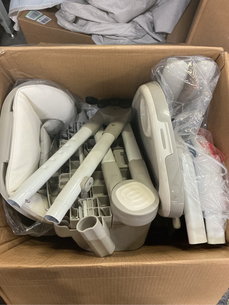 Condition photo showing As Is for 6 in 1 convertible high chairs for babies and toddlers,portable high chair with dishwasher tray and 4 wheel,booster seat for dining table,foldable toddle and baby feeding highchair (white)