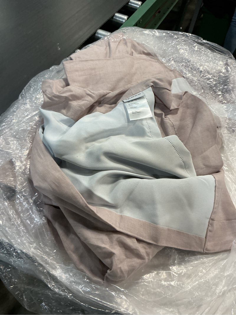 Condition photo showing Good Condition for quince european linen room darkening curtain blackout 96x96” rosewood