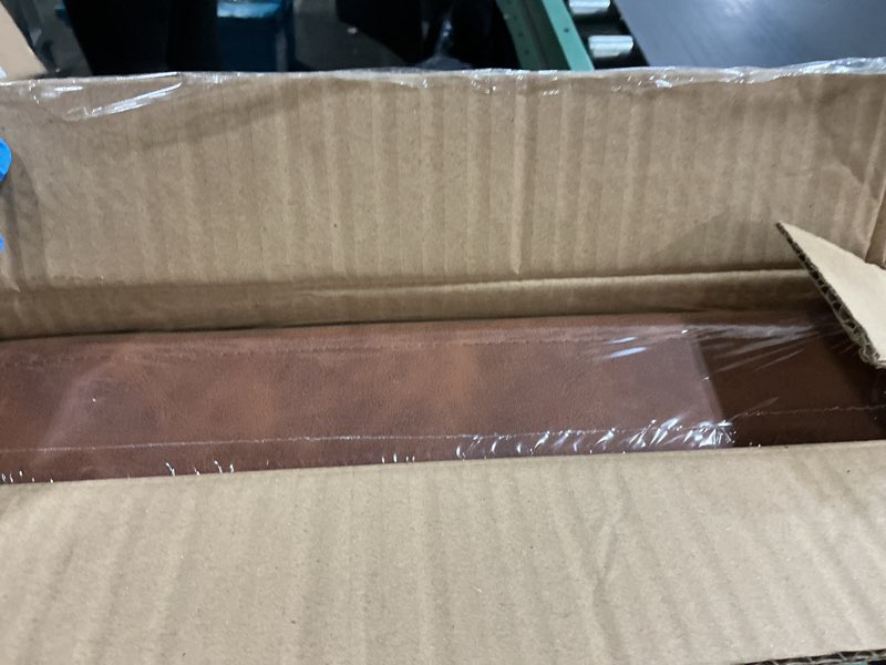 Condition photo showing New/Like New for songmics mazie collection - 15 inches ottoman with storage, footstool, storage ottoman, load 660 lb, for dorm, living room, bedroom, synthetic leather, coffee brown ulsf010k01 coffee brown 15"d x 15"w x 15"h