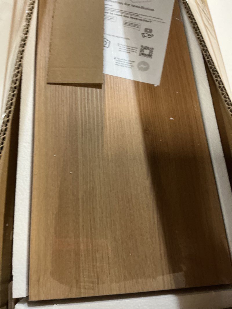 Condition photo showing New/Like New for INHABIT UNION Oak Floating Shelves Set of 2?35in Wall Mounted Display Ledge Shelves for Bedroom, Bathroom, Living Room and Kitchen Decoration Storage