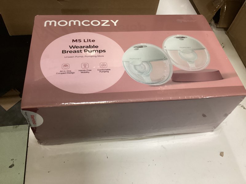 Condition photo showing New/Like New for momcozy m5 lite hands-free wearable breast pump, doublefit flange for baby-like comfort, 3 modes & 9 suction levels, no flange insert or hard carry case, 24mm, 2-pack, cozy red m5-lite