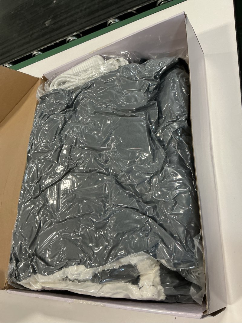 Condition photo showing New/Like New for Wearable Heated Blanket with Foot Pocket, Electric Wearable Throw Blanket with Sleeves, Hood, Portable Heated Blanket with 8 Heat Settings, 1-10 Hours Auto Shut-off, Gift for Family, Friends, 50*70" Grey