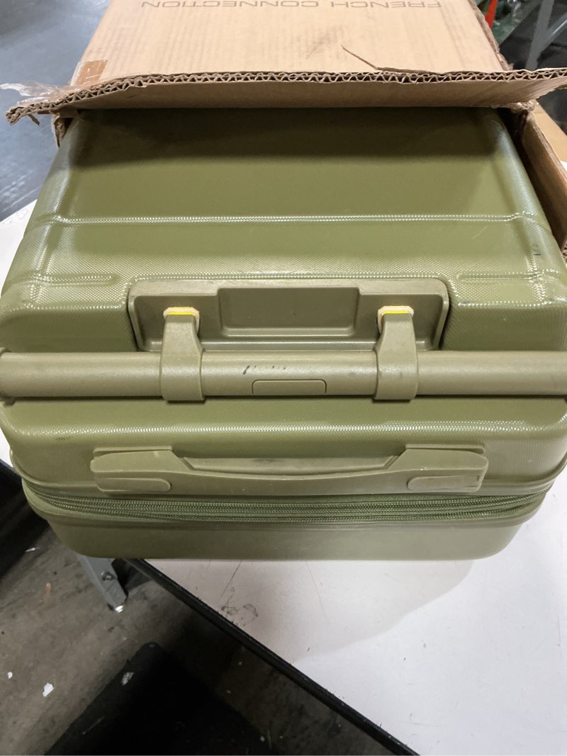 Condition photo showing As Is for French Connection Le Voyage Luggage Set, Sage, 22" Carry-On 1 Piece (22" Carry-On) Sage