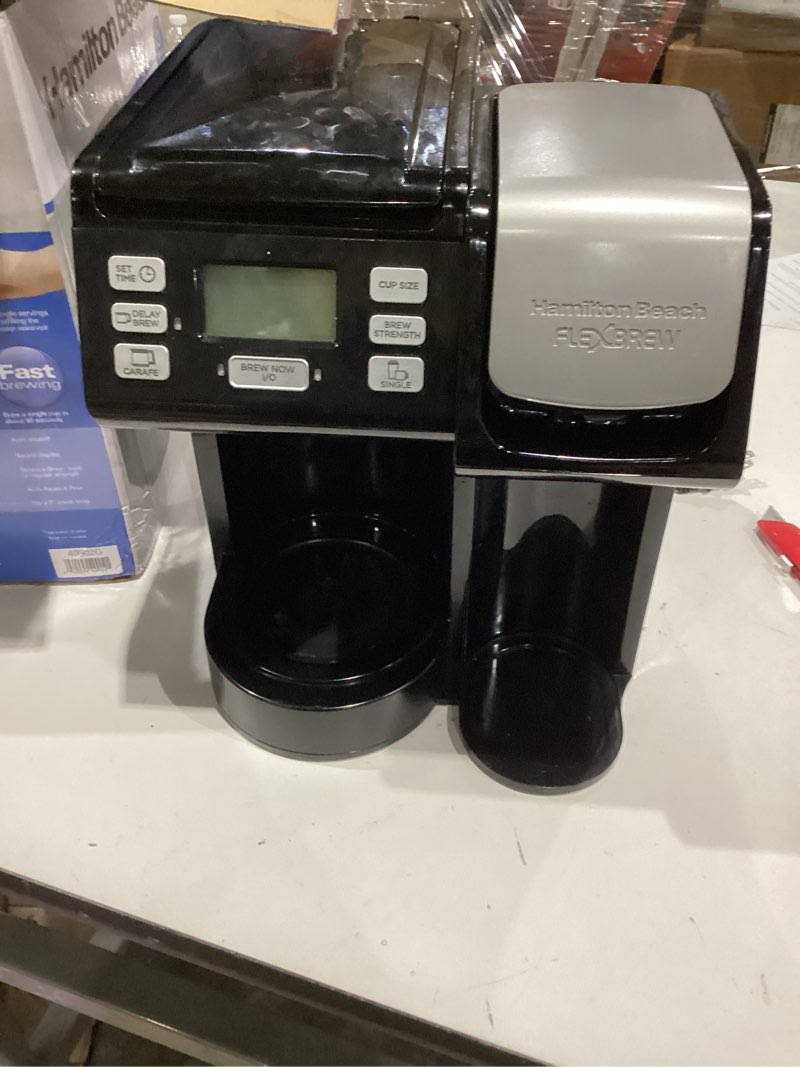 Condition photo showing As Is for hamilton beach - flexbrew trio coffee maker - black
