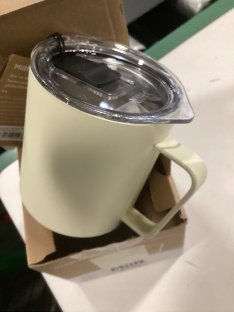Condition photo showing New/Like New for MiiR Camp Cup, 12oz - Double Wall Vacuum Insulated, Stainless Steel with Splash-Proof Slide Lid Sandstone White 12 Ounces