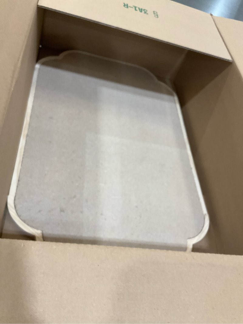 Condition photo showing As Is for Modern Scalloped Pinboard - 20x30 Rustic Fabric Bulletin Board, Natural Wood, Decorative Pin Board for Farmhouse, Home Office & Vision Board Display