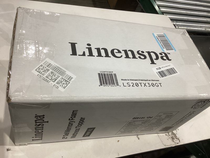 Condition photo showing Good Condition for Linenspa Memory Foam Mattress Topper - 2 Inch Gel Infused Memory Foam - Plush Feel - Cooling and Pressure Relieving - CertiPUR Certified - Dorm Room Essentials - Twin XL Size Twin XL 2 Inch Classic Gel