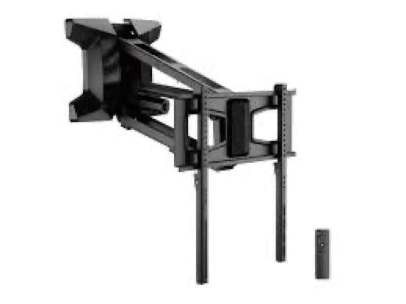 Motorized Pull Down TV Mount Over Fireplace, Electric Height Adjust with Remote Control, Full Motion
