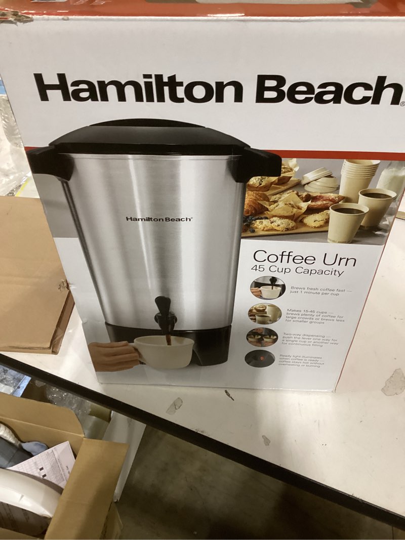 Condition photo showing Good Condition for Hamilton Beach 45 Cup Coffee Urn and Hot Beverage Dispenser, Silver
