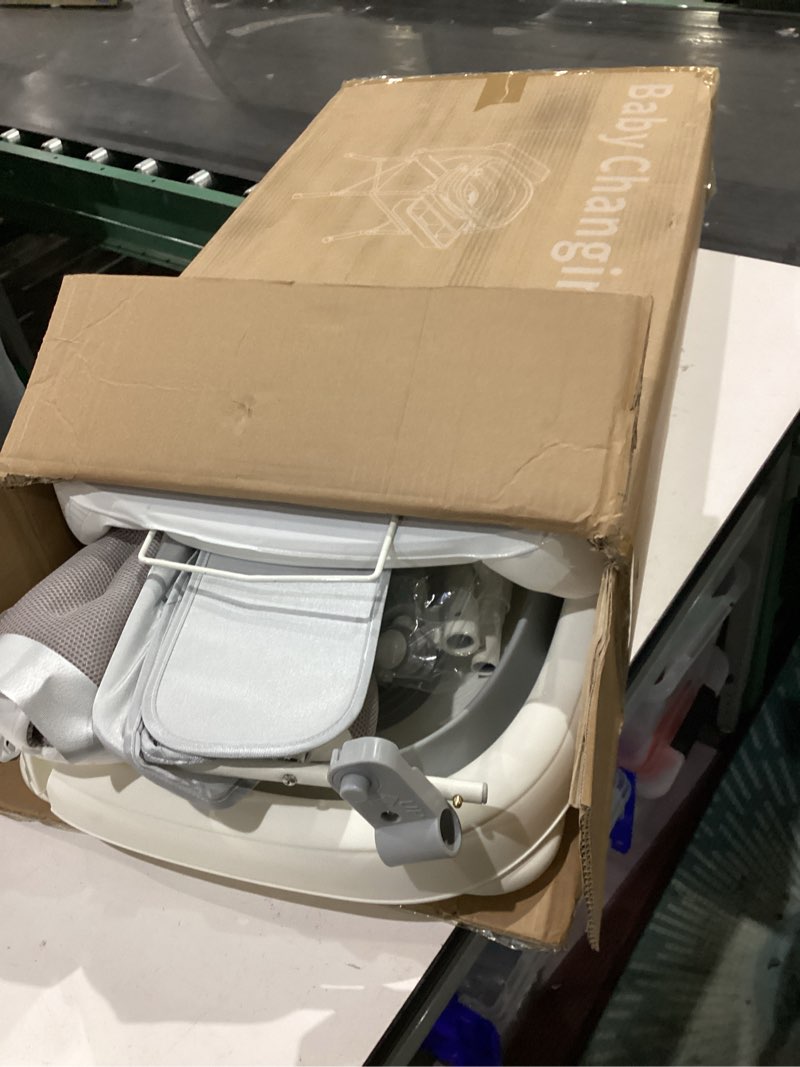 Condition photo showing Good Condition for baby bathtub with foldable changing table, standing infant bath tub for newborn toddler shower, portable diaper changing station with stand large