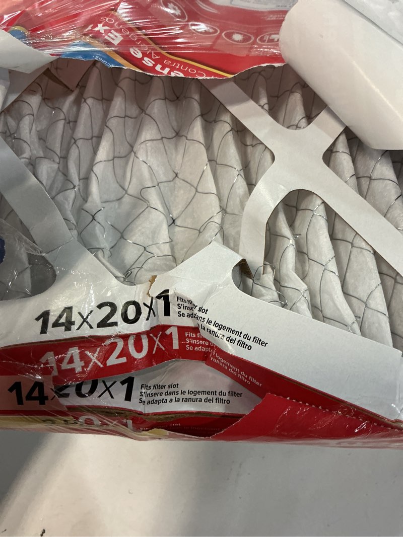 Condition photo showing As Is for filtrete 14-in w x 20-in l x 1-in merv 11 1085 mpr allergen defense extra electrostatic pleated air filter (2-pack)