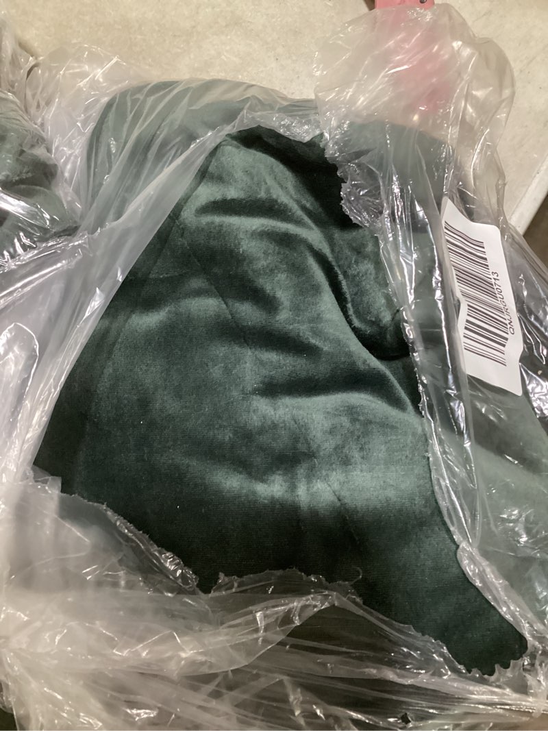 Condition photo showing Good Condition for cotton velvet curtain, 48x96, spruce