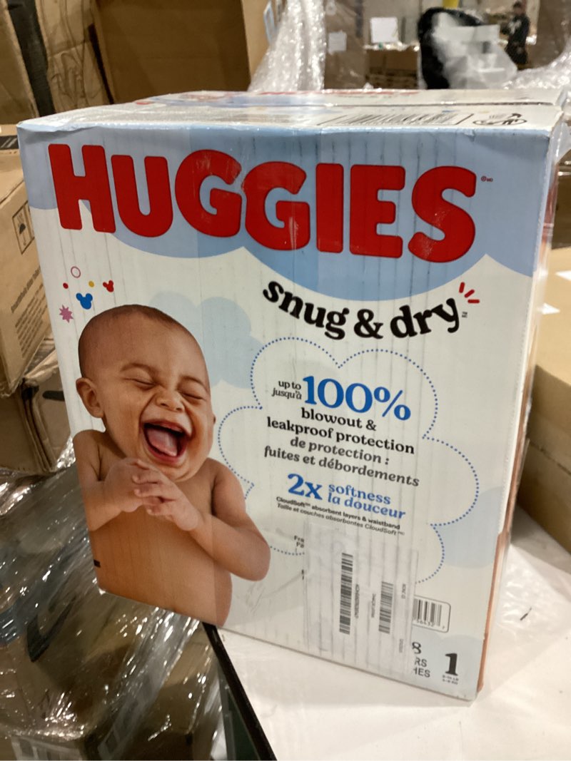 Condition photo showing New/Like New for Huggies Snug & Dry Baby Diapers Unscented, Size 1 (8-14 lbs) - 128.0 ea