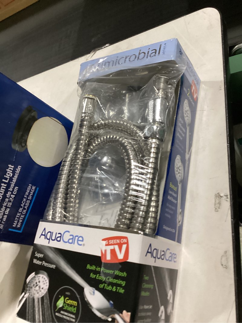 Condition photo showing As Is for AquaCare 8.0 -Spray Chrome 4.2-in Round Handheld Shower Head 2.5 GPM